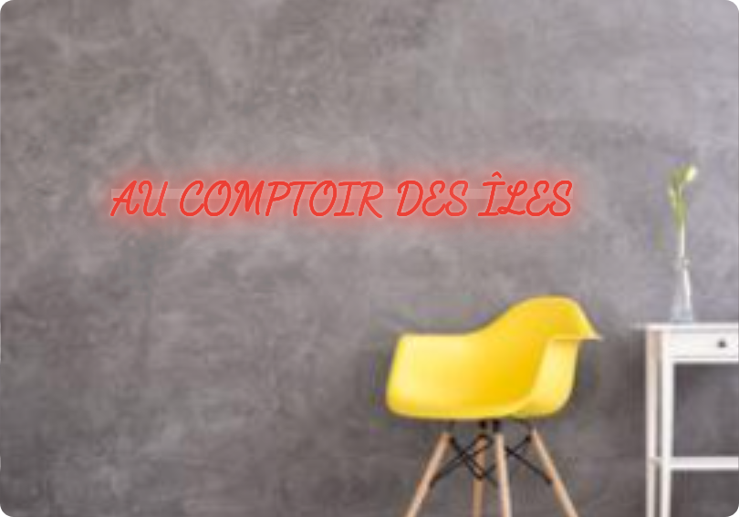 Custom text: AU COMPTOIR DES ÎLES